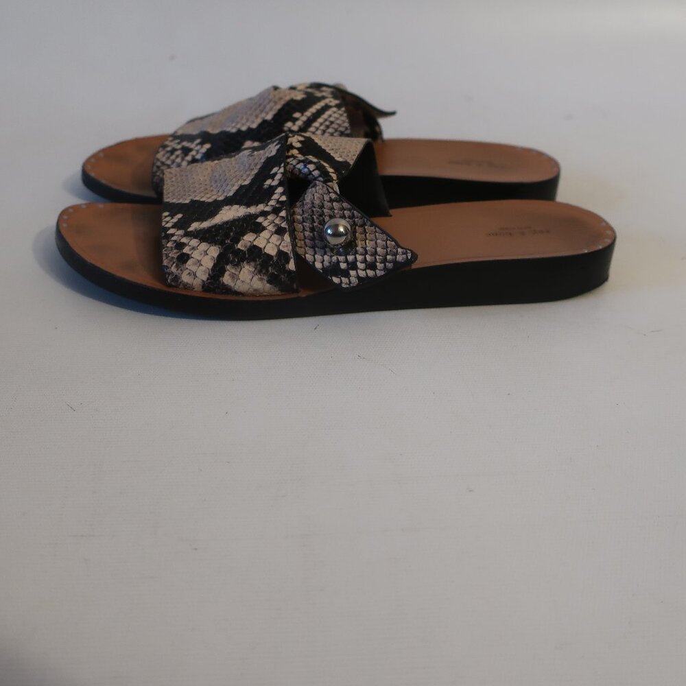 Womens Rag & Bone Black Cream Python Print Arc Fl… - image 4